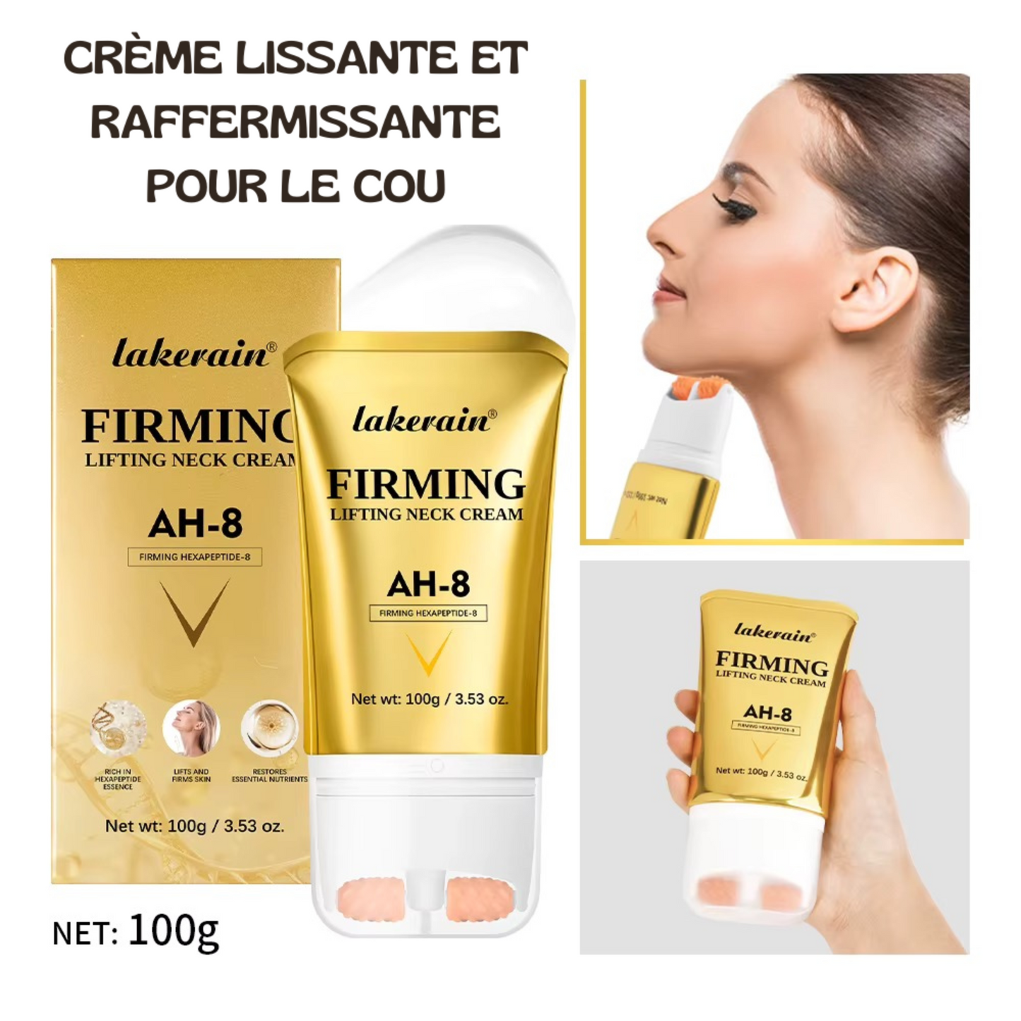NECKLIFT™ – Crème Raffermissante Cou, Décolleté & Maxillaires